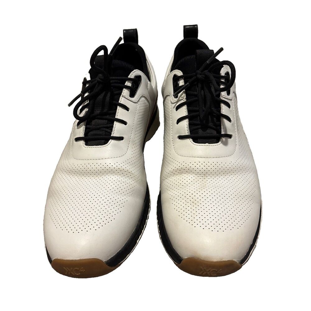 Johnston & Murphy XC4 White Leather Luxe Hybrid Golf Shoes Men Size 11.5 M